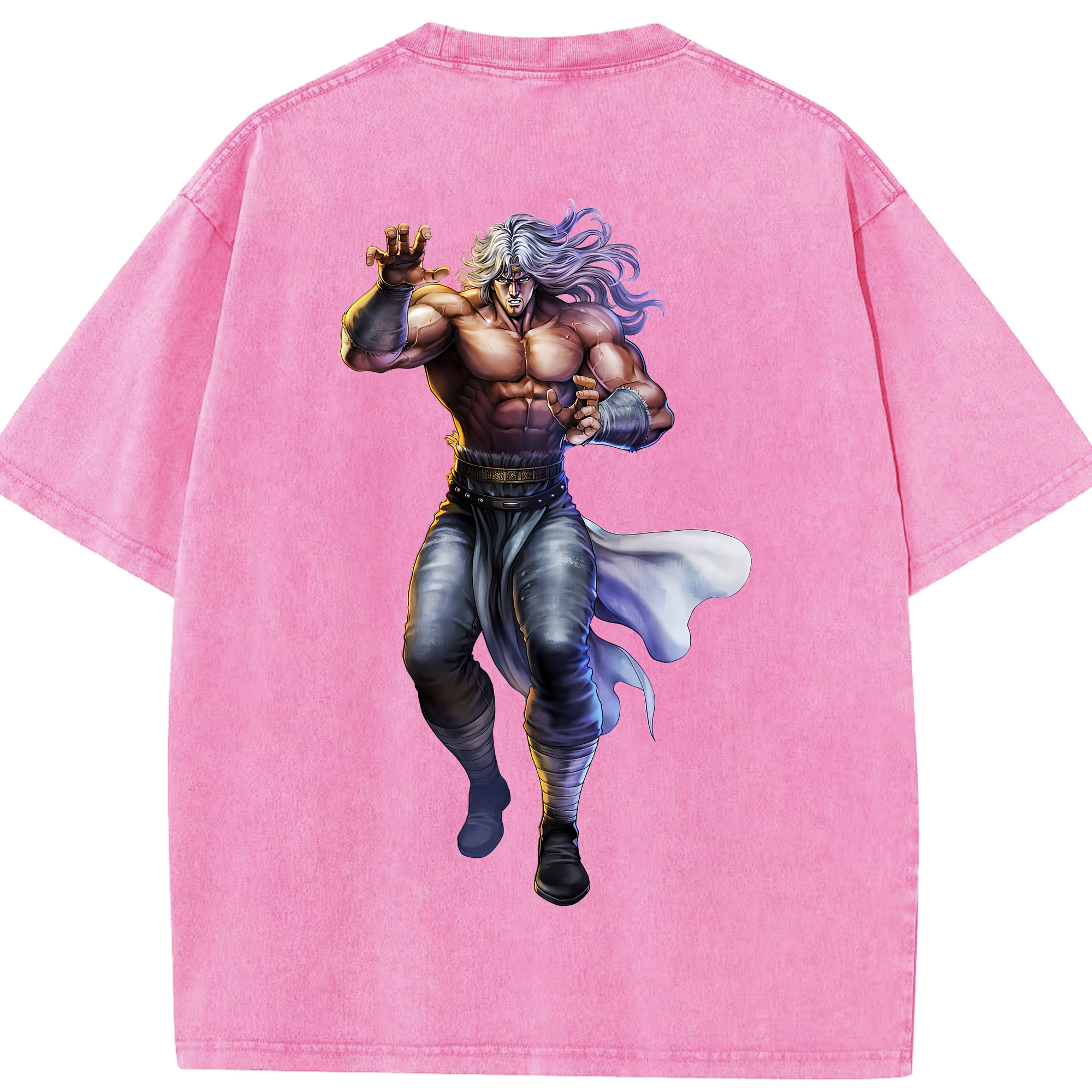 （画像用） 北斗の拳 Fist of the North Star 綿100% ヴィンテージ風 半袖Tシャツ（背面プリント）